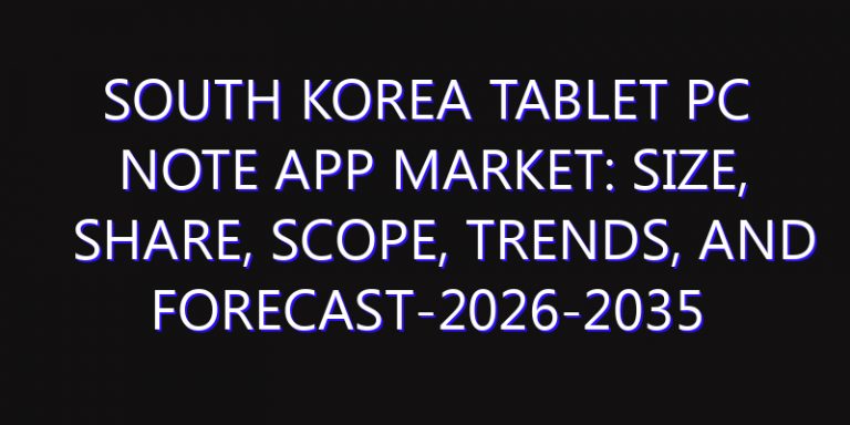 South Korea Tablet PC Note APP Market: Size, Share, Scope, Trends, and Forecast-2026-2035