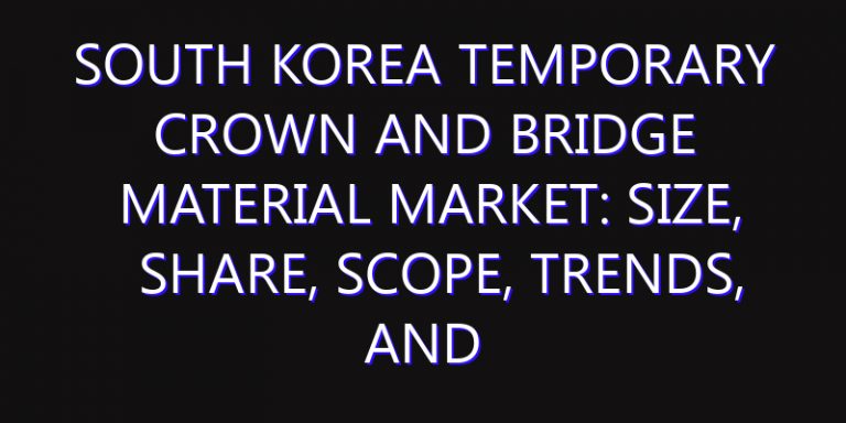 South Korea Temporary Crown and Bridge Material Market: Size, Share, Scope, Trends, and Forecast-2026-2035