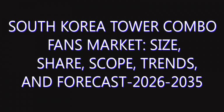 South Korea Tower Combo Fans Market: Size, Share, Scope, Trends, and Forecast-2026-2035