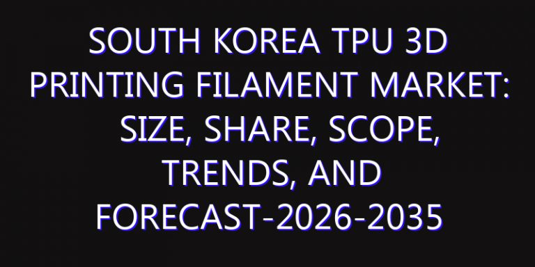 South Korea TPU 3D Printing Filament Market: Size, Share, Scope, Trends, and Forecast-2026-2035