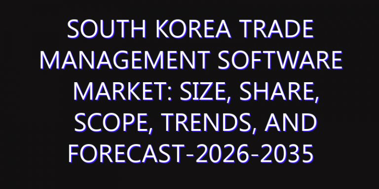 South Korea Trade Management Software Market: Size, Share, Scope, Trends, and Forecast-2026-2035