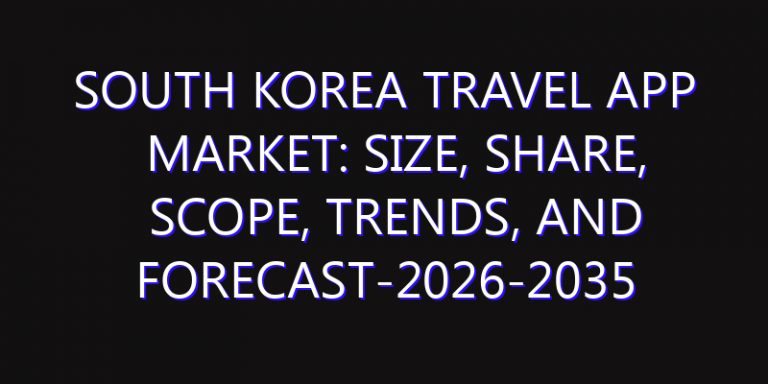 South Korea Travel App Market: Size, Share, Scope, Trends, and Forecast-2026-2035