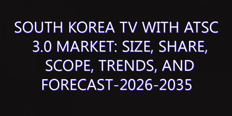 South Korea TV with ATSC 3.0 Market: Size, Share, Scope, Trends, and Forecast-2026-2035