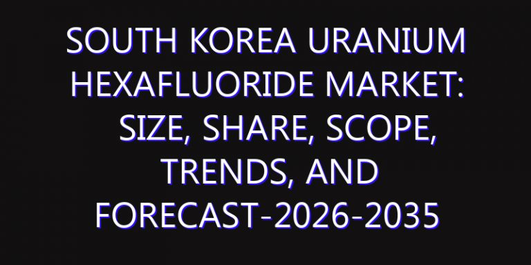 South Korea Uranium Hexafluoride Market: Size, Share, Scope, Trends, and Forecast-2026-2035