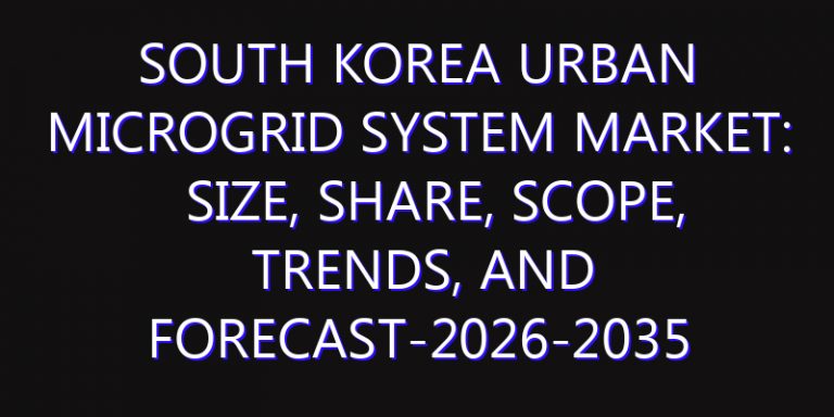 South Korea Urban Microgrid System Market: Size, Share, Scope, Trends, and Forecast-2026-2035