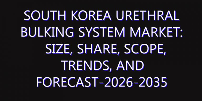 South Korea Urethral Bulking System Market: Size, Share, Scope, Trends, and Forecast-2026-2035