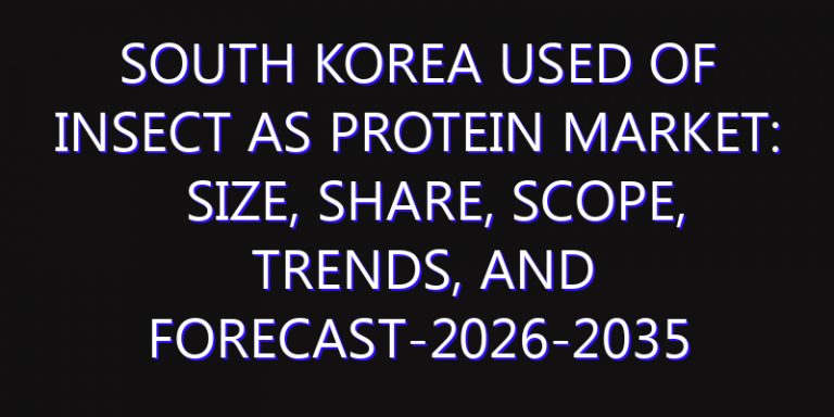 South Korea Used of Insect as Protein Market: Size, Share, Scope, Trends, and Forecast-2026-2035