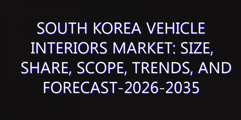 South Korea Vehicle Interiors Market: Size, Share, Scope, Trends, and Forecast-2026-2035