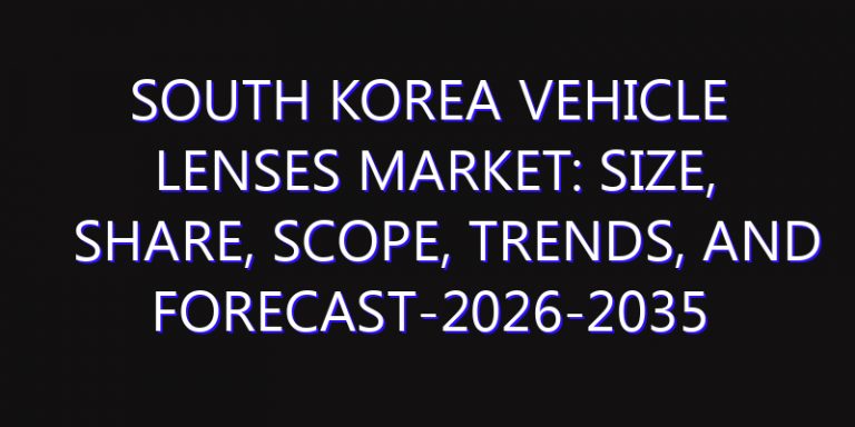 South Korea Vehicle Lenses Market: Size, Share, Scope, Trends, and Forecast-2026-2035