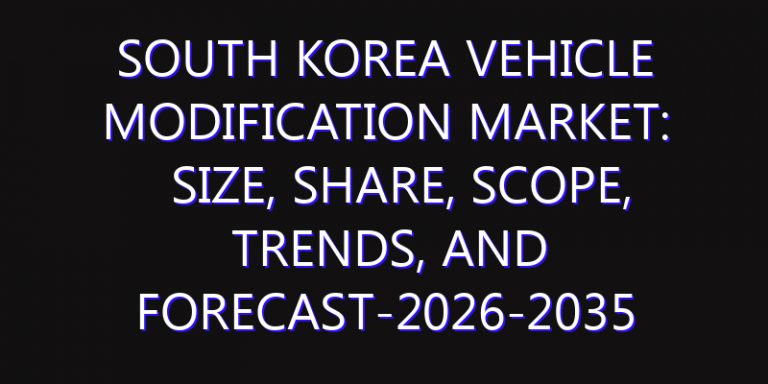 South Korea Vehicle Modification Market: Size, Share, Scope, Trends, and Forecast-2026-2035