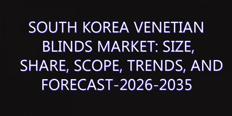 South Korea Venetian Blinds Market: Size, Share, Scope, Trends, and Forecast-2026-2035