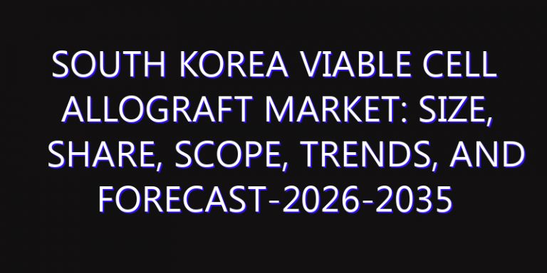 South Korea Viable Cell Allograft Market: Size, Share, Scope, Trends, and Forecast-2026-2035