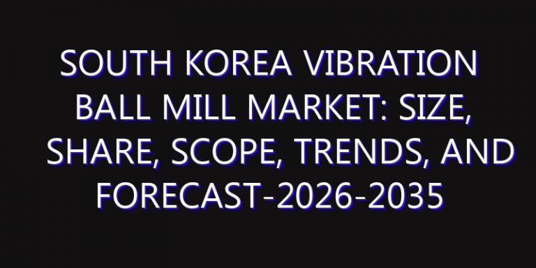 South Korea Vibration Ball Mill Market: Size, Share, Scope, Trends, and Forecast-2026-2035