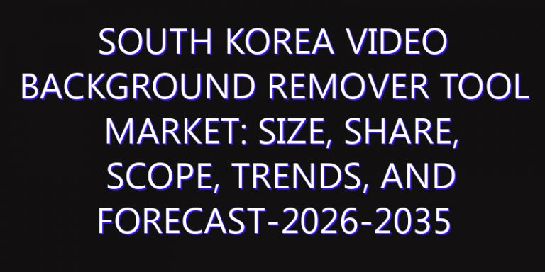 South Korea Video Background Remover Tool Market: Size, Share, Scope, Trends, and Forecast-2026-2035