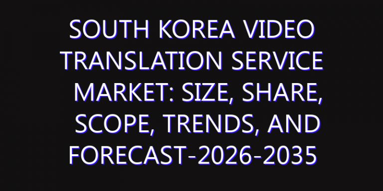 South Korea Video Translation Service Market: Size, Share, Scope, Trends, and Forecast-2026-2035