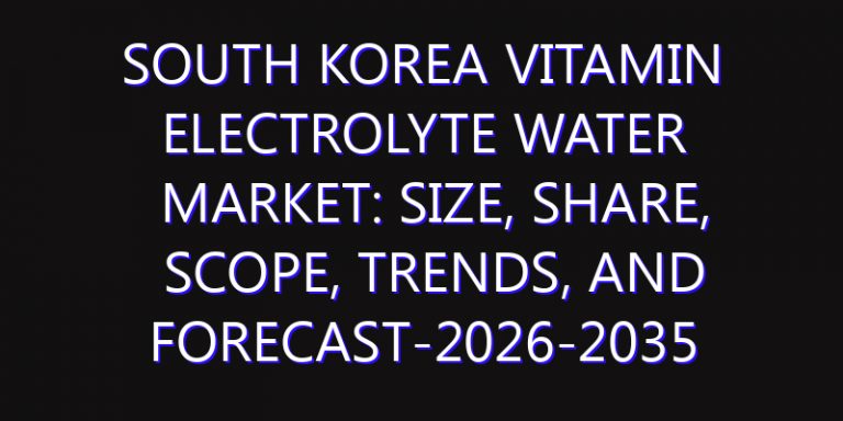 South Korea Vitamin Electrolyte Water Market: Size, Share, Scope, Trends, and Forecast-2026-2035