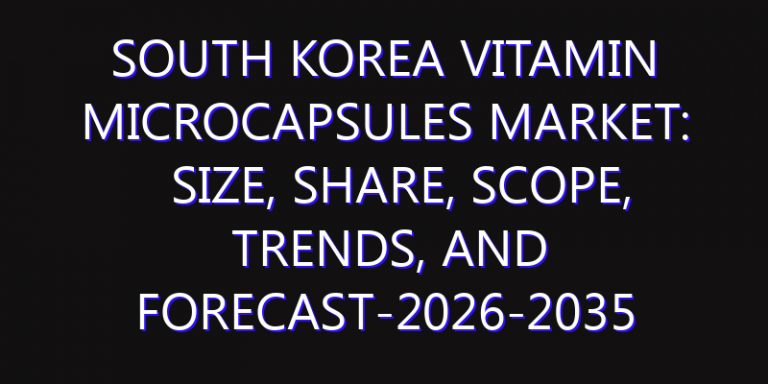 South Korea Vitamin Microcapsules Market: Size, Share, Scope, Trends, and Forecast-2026-2035