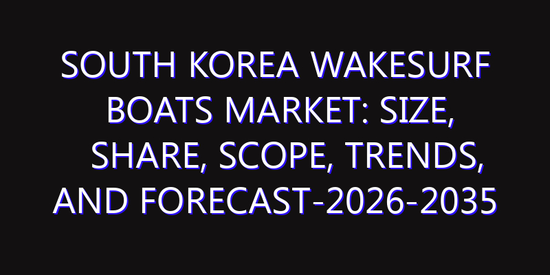 South Korea Wakesurf Boats Market: Size, Share, Scope, Trends, and Forecast-2026-2035