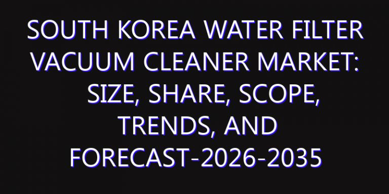South Korea Water Filter Vacuum Cleaner Market: Size, Share, Scope, Trends, and Forecast-2026-2035