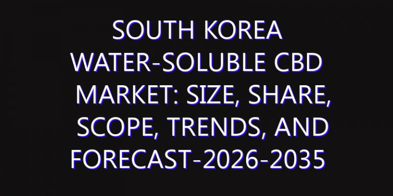 South Korea Water-soluble CBD Market: Size, Share, Scope, Trends, and Forecast-2026-2035