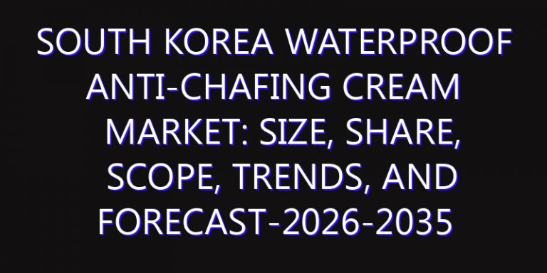 South Korea Waterproof Anti-Chafing Cream Market: Size, Share, Scope, Trends, and Forecast-2026-2035