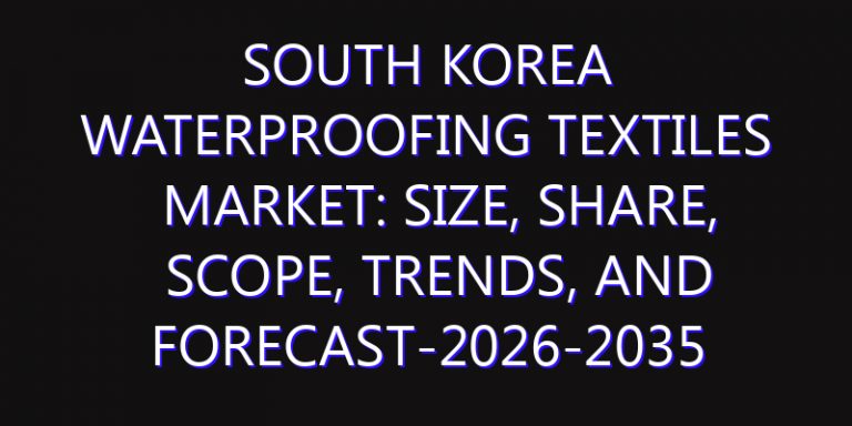 South Korea Waterproofing Textiles Market: Size, Share, Scope, Trends, and Forecast-2026-2035