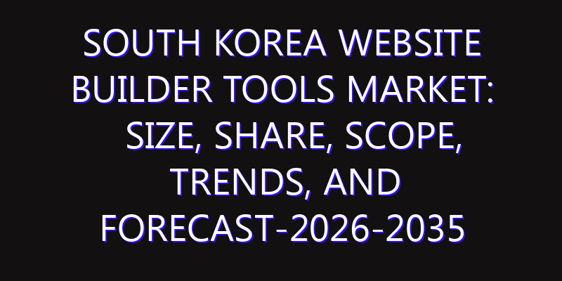 South Korea Website Builder Tools Market: Size, Share, Scope, Trends, and Forecast-2026-2035