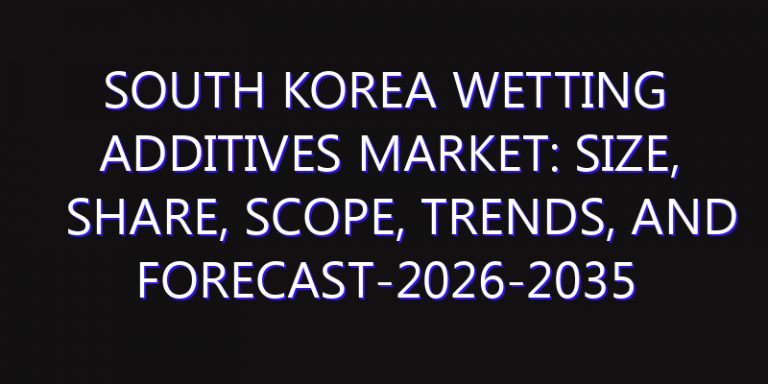 South Korea Wetting Additives Market: Size, Share, Scope, Trends, and Forecast-2026-2035