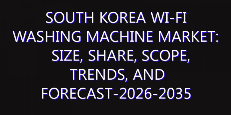 South Korea WI-FI Washing Machine Market: Size, Share, Scope, Trends, and Forecast-2026-2035