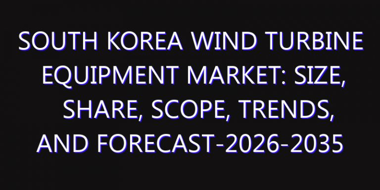 South Korea Wind Turbine Equipment Market: Size, Share, Scope, Trends, and Forecast-2026-2035