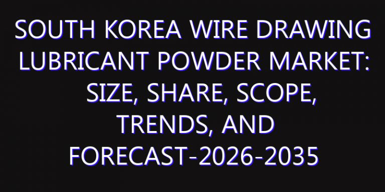 South Korea Wire Drawing Lubricant Powder Market: Size, Share, Scope, Trends, and Forecast-2026-2035