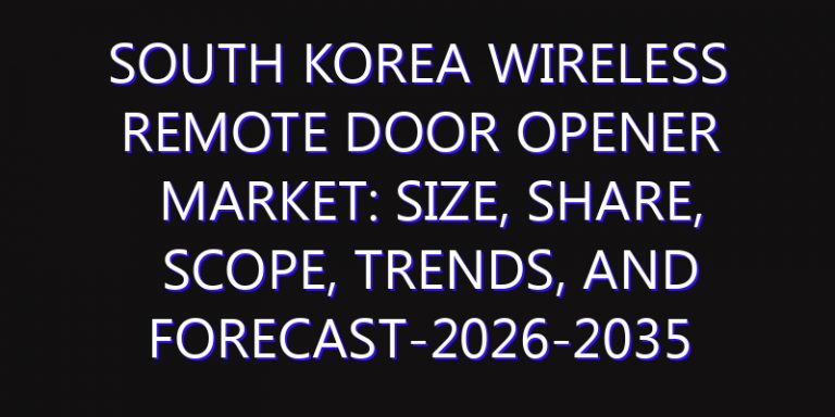 South Korea Wireless Remote Door Opener Market: Size, Share, Scope, Trends, and Forecast-2026-2035