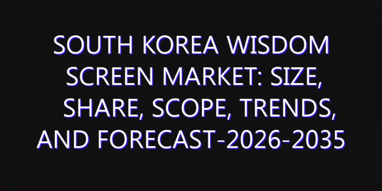 South Korea Wisdom Screen Market: Size, Share, Scope, Trends, and Forecast-2026-2035