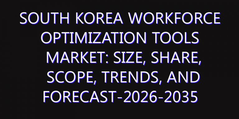 South Korea Workforce Optimization Tools Market: Size, Share, Scope, Trends, and Forecast-2026-2035