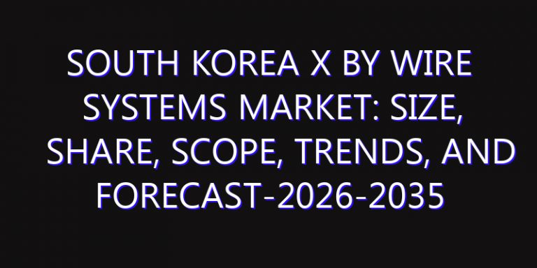 South Korea X by Wire Systems Market: Size, Share, Scope, Trends, and Forecast-2026-2035
