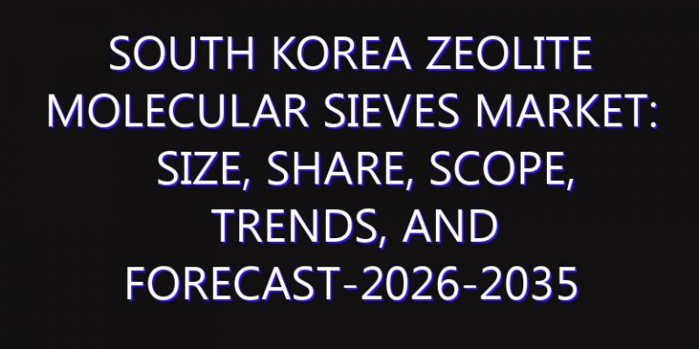 South Korea Zeolite Molecular Sieves Market: Size, Share, Scope, Trends, and Forecast-2026-2035