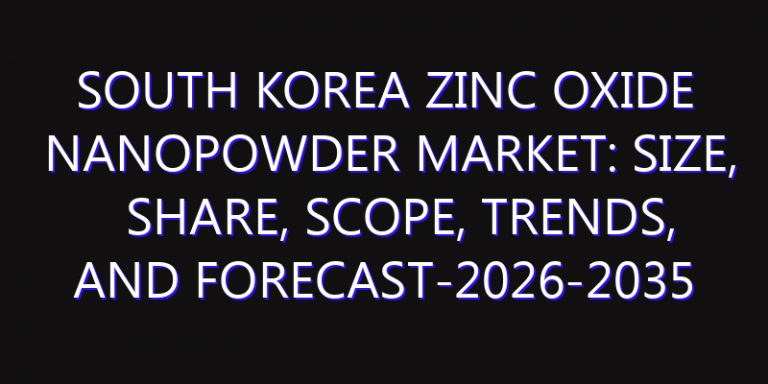 South Korea Zinc Oxide Nanopowder Market: Size, Share, Scope, Trends, and Forecast-2026-2035
